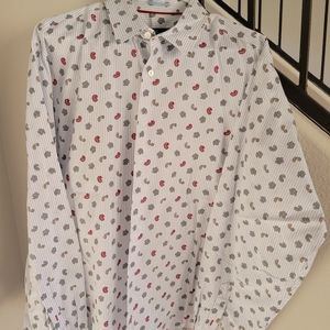 Bugatchi Men's Button Down Embroidered Dress Shirt. Size: L. Excellent condition